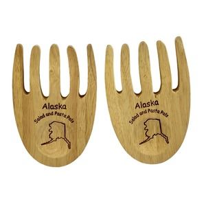 Alaska Salad Pasta Server Forks Pals Arctic Solid Birch Wood Serving Tongs